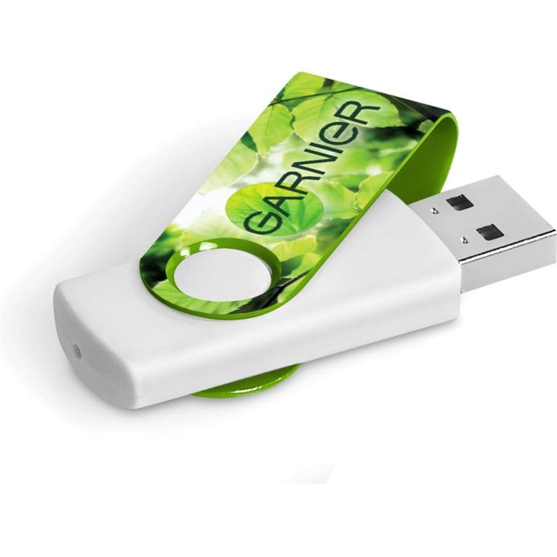 LIME Axis Gyro White Flash Drive - 32GB