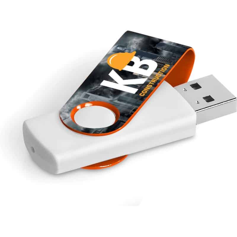 ORANGE Axis Gyro White Flash Drive - 32GB