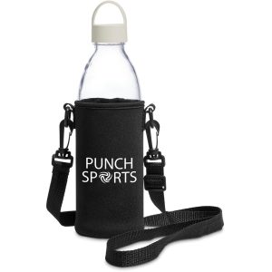 CREAM Kooshty Hands-Free Glass Water Bottle  850ml - Cream