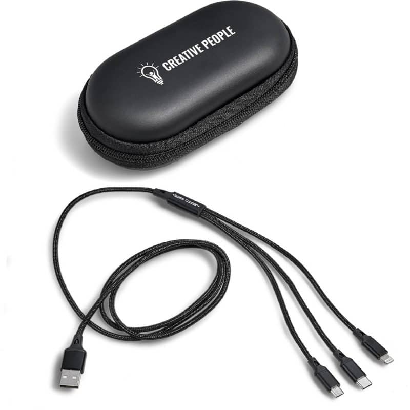 BLACK Swiss Cougar Helsinki Tri-Cable in EVA Case