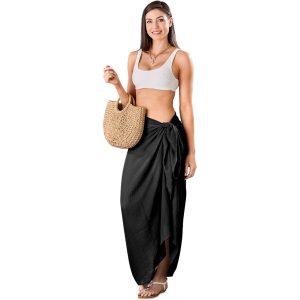 BLACK Hawaii Multi-Function Scarf & Sarong - Black