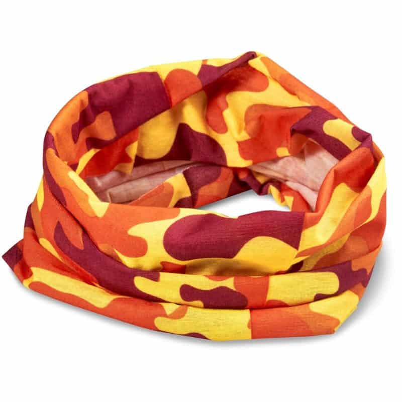 Adults Camo Flexi Tubular Bandana - Orange