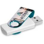 TURQUOISE Altitude Axis Gyro White Flash Drive - 8GB