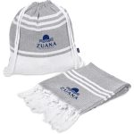 GREY US Basic Santa Cruz Cotton-Rich Beach Towel & Drawstring Bag