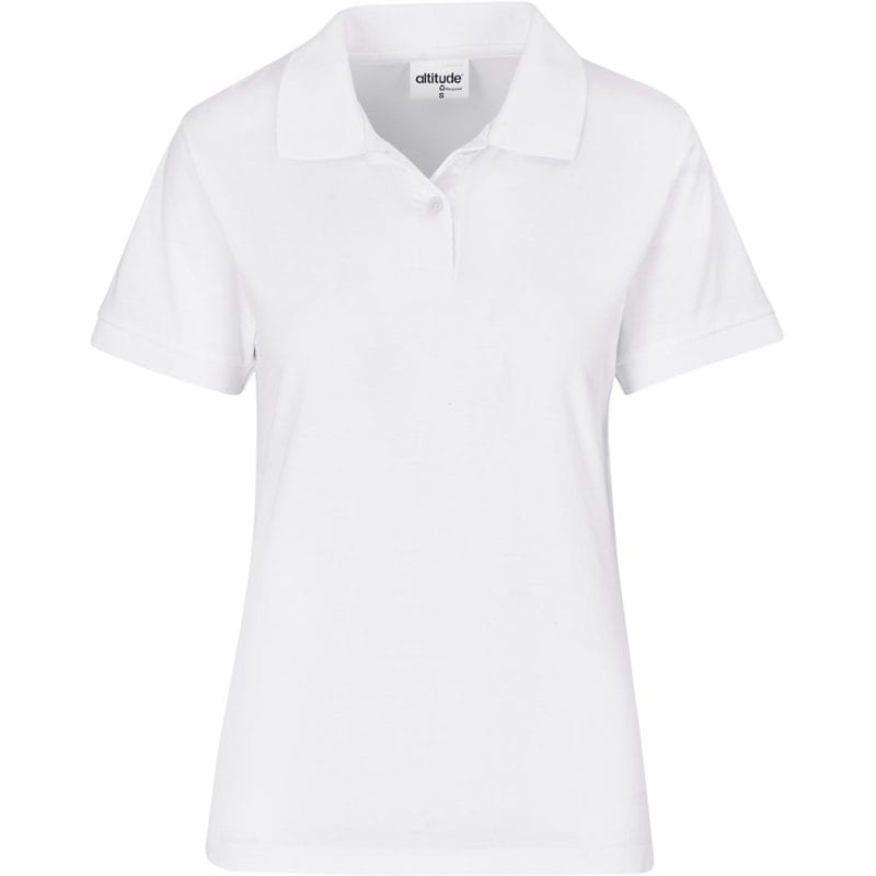 WHITE Ladies Recycled Promo Golf Shirt