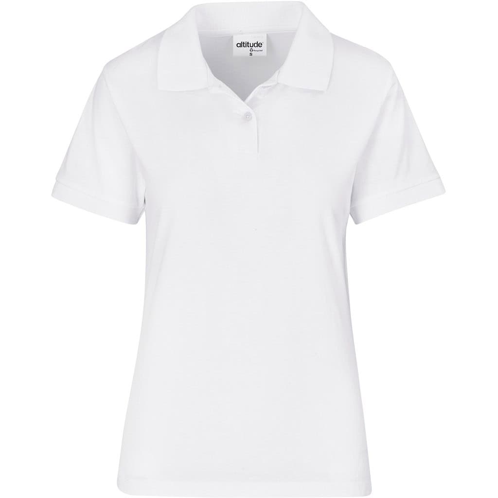 WHITE Ladies Recycled Promo Golf Shirt