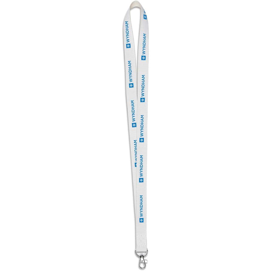 SOLID WHITE Altitude Taiga Recycled PET Lanyard