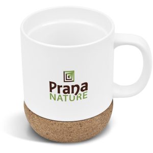 SOLID WHITE Eden Sublimation Ceramic Coffee Mug & Spoon Set - 320ml