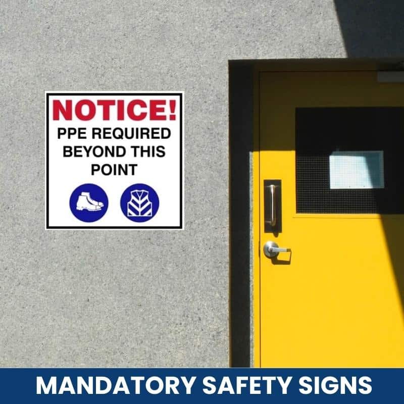 Notice : PPE required beyond this point safety sign (PPE009)