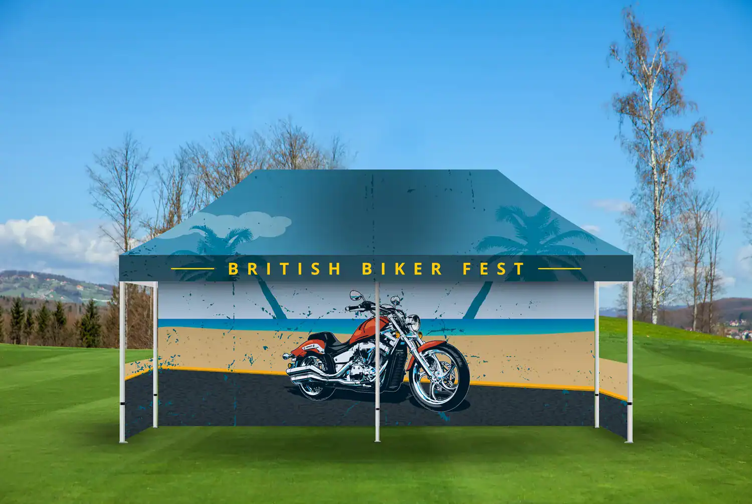 Coated Steel Sublimated Gazebo 4.5m x 3m
