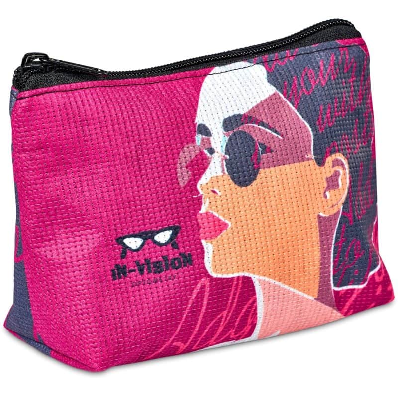 Pre-Printed Sample Hoppla Leanne Recycled PET Stitch-Bond Mini Toiletry Bag