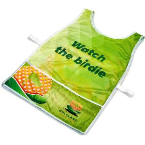 Pre-Production Sample Hoppla Jackal Polyester Caddy Bib with PVC Name Sleeve