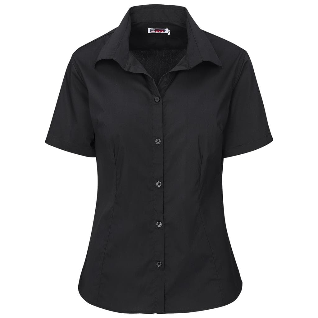 black Ladies Short Sleeve Sheffield Stretch Shirt