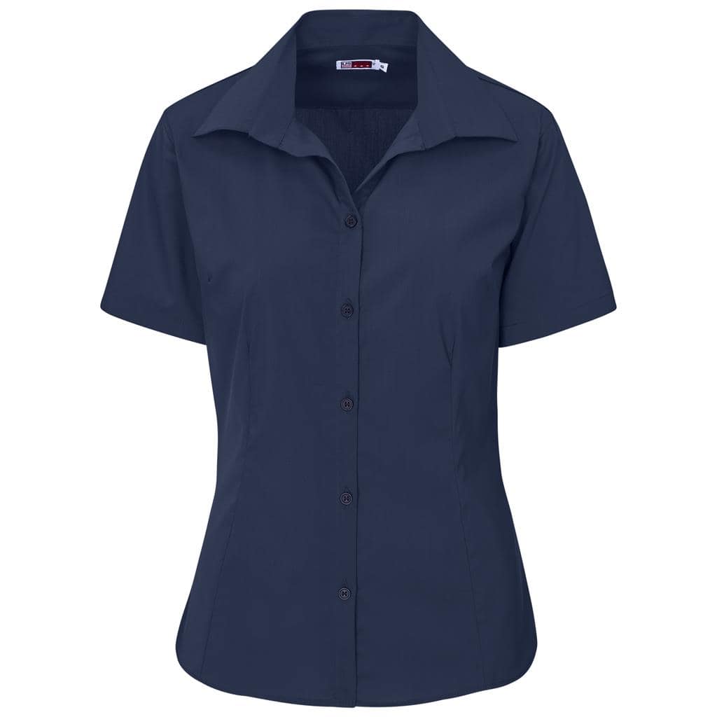 navy Ladies Short Sleeve Sheffield Stretch Shirt