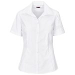white Ladies Short Sleeve Sheffield Stretch Shirt