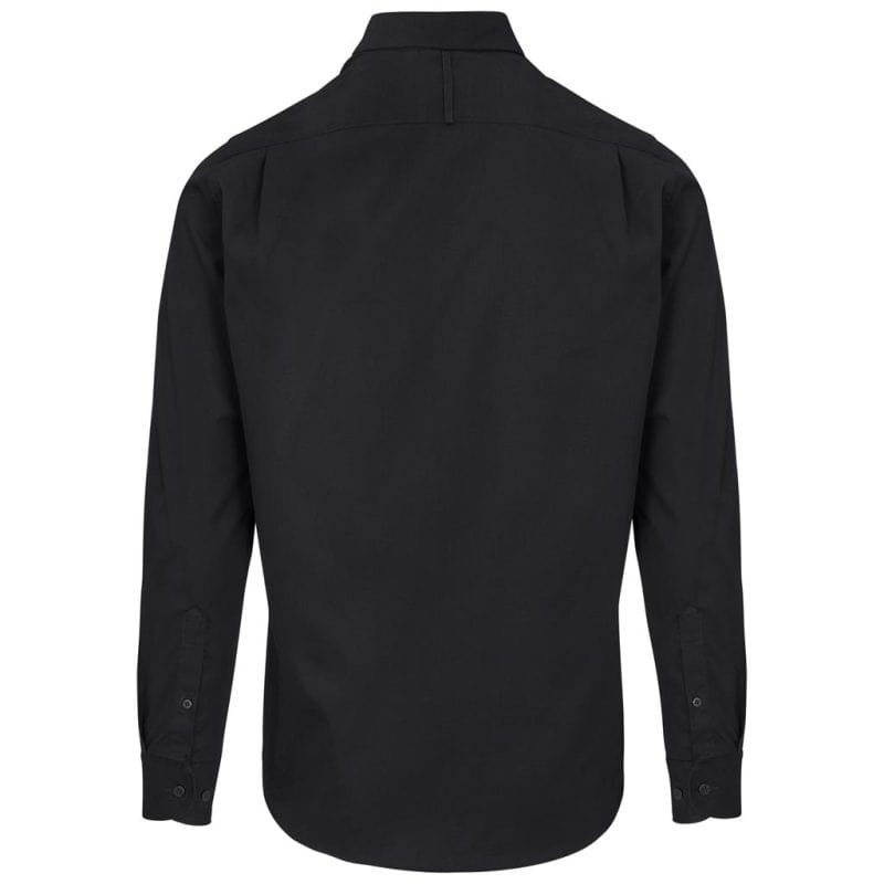 black Mens Long Sleeve Cotton Twill Moderna Shirt