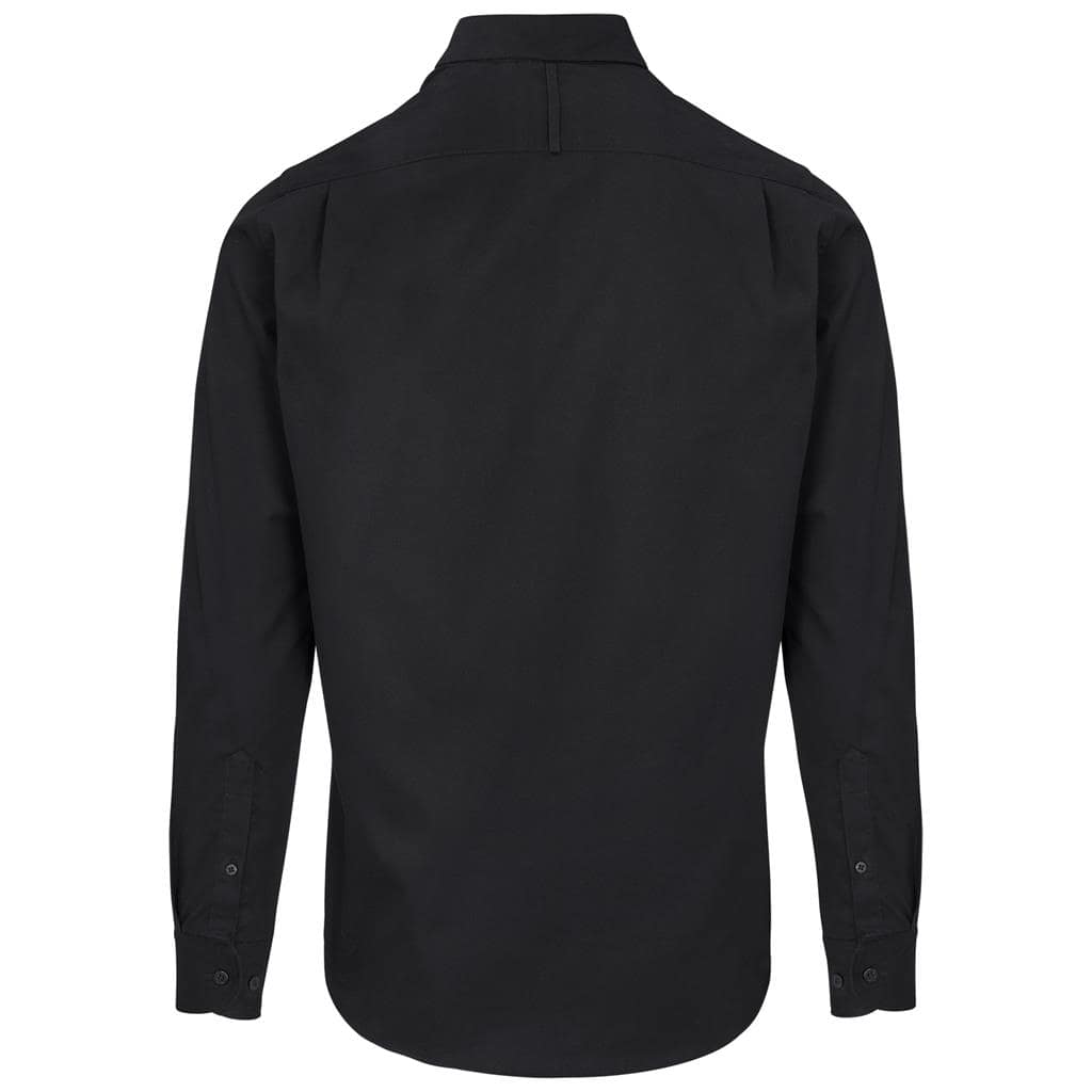 black Mens Long Sleeve Cotton Twill Moderna Shirt