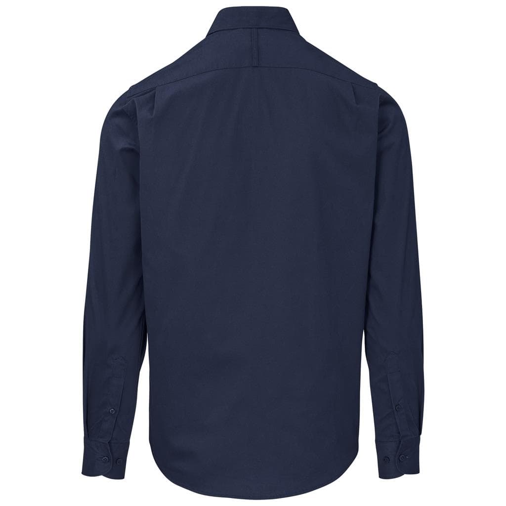 navy Mens Long Sleeve Cotton Twill Moderna Shirt