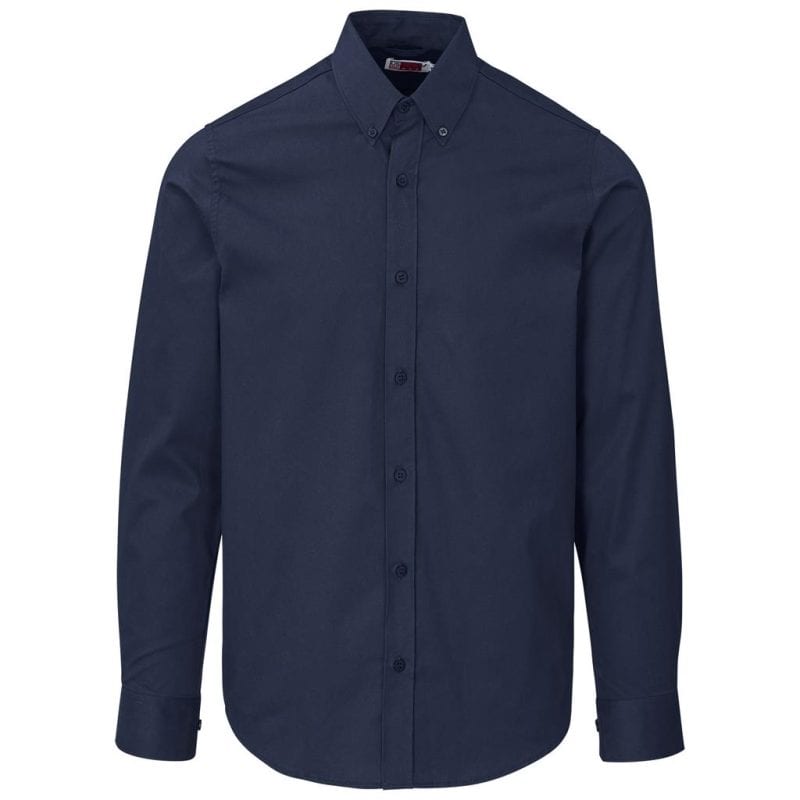 navy Mens Long Sleeve Cotton Twill Moderna Shirt