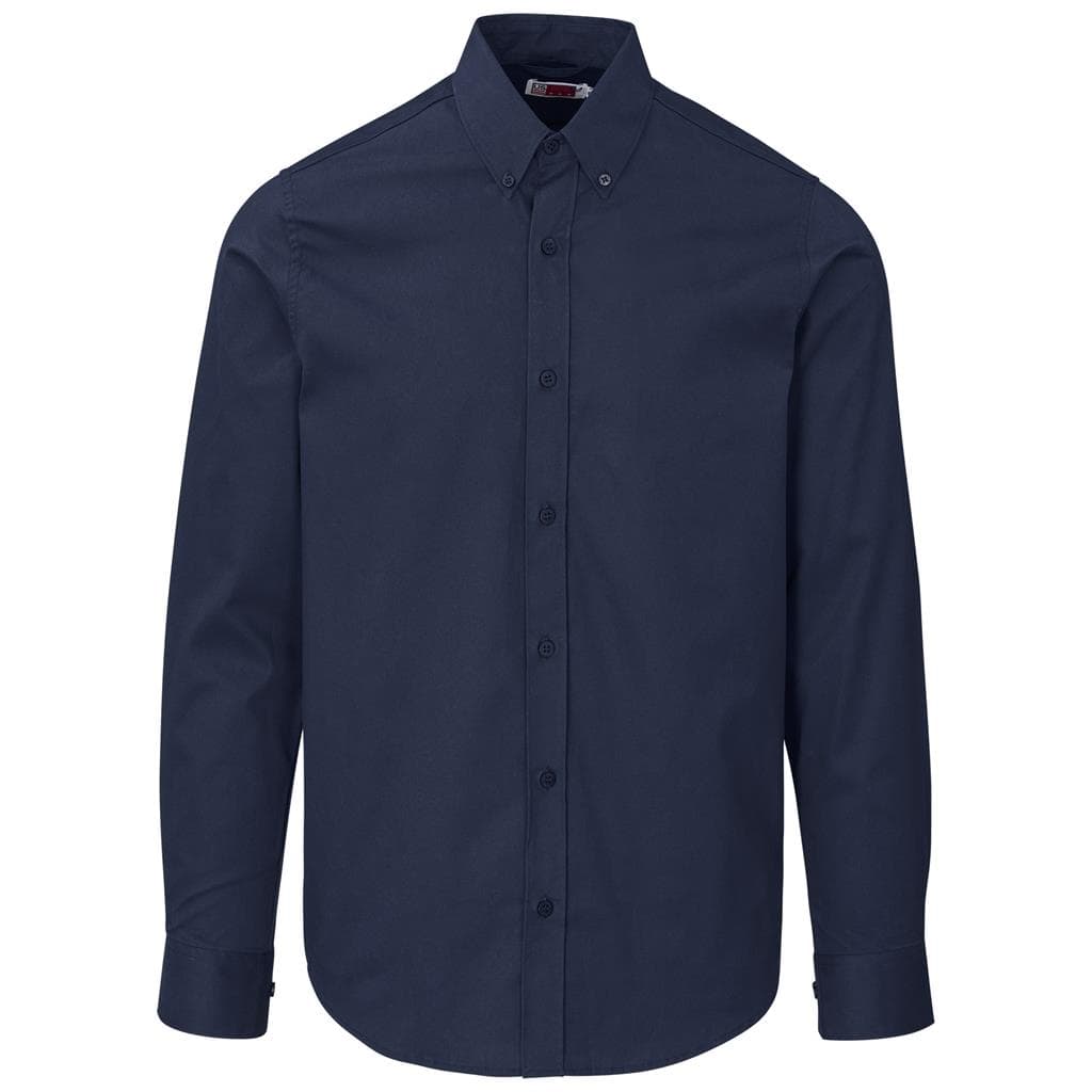 navy Mens Long Sleeve Cotton Twill Moderna Shirt