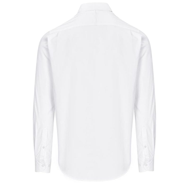 white Mens Long Sleeve Cotton Twill Moderna Shirt