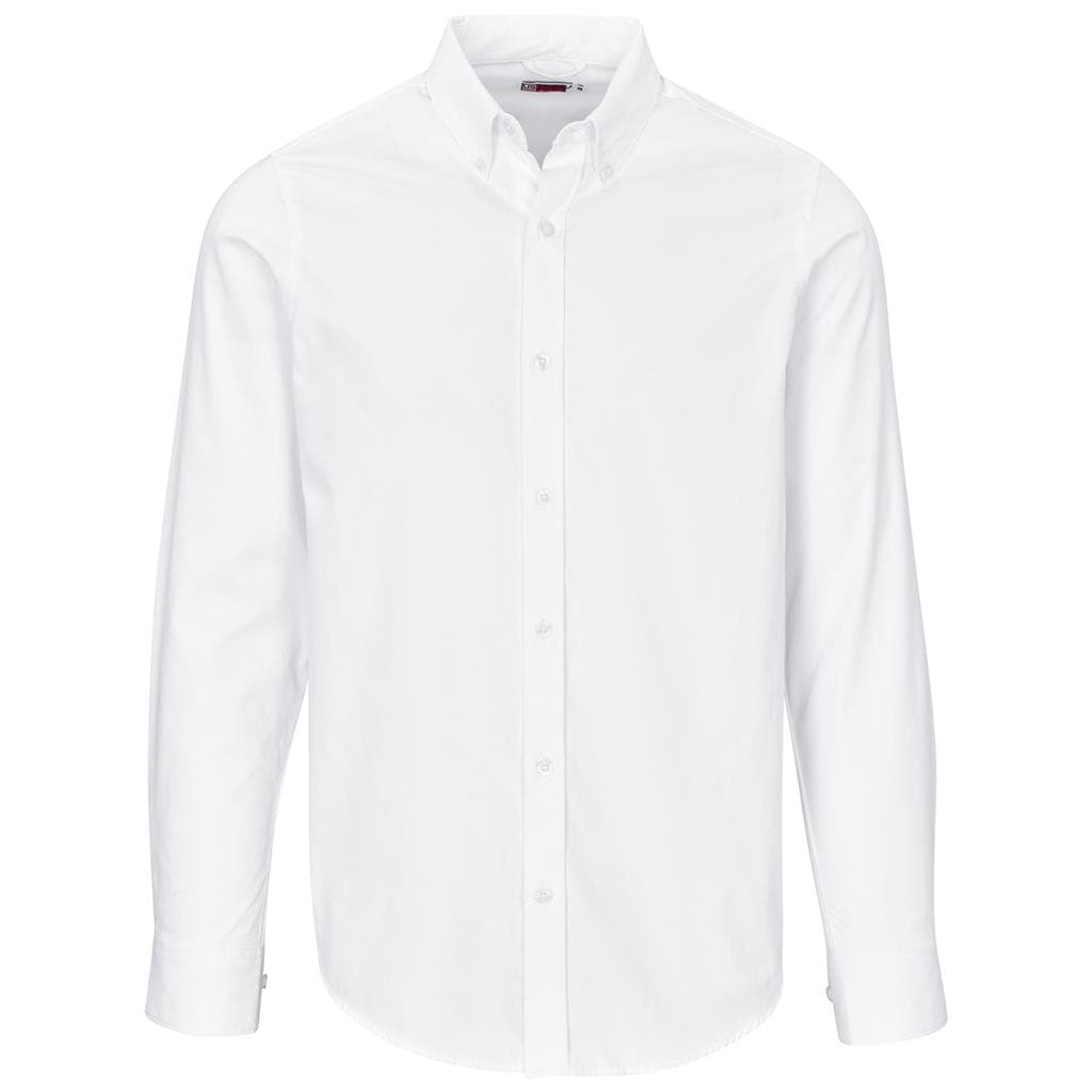 white Mens Long Sleeve Cotton Twill Moderna Shirt