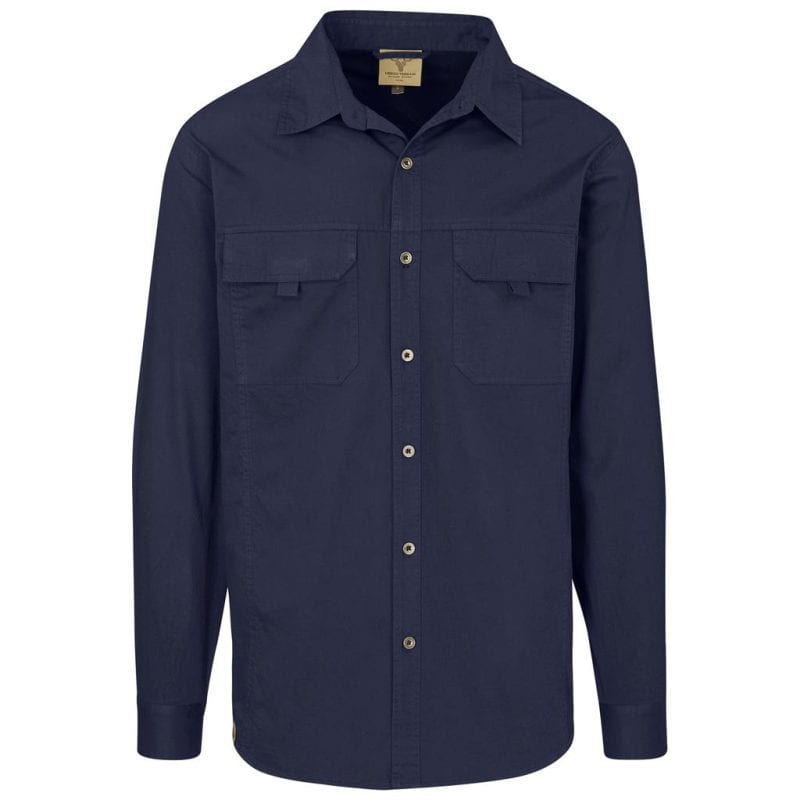 navy Mens Long Sleeve Mawenzi Twill Shirt