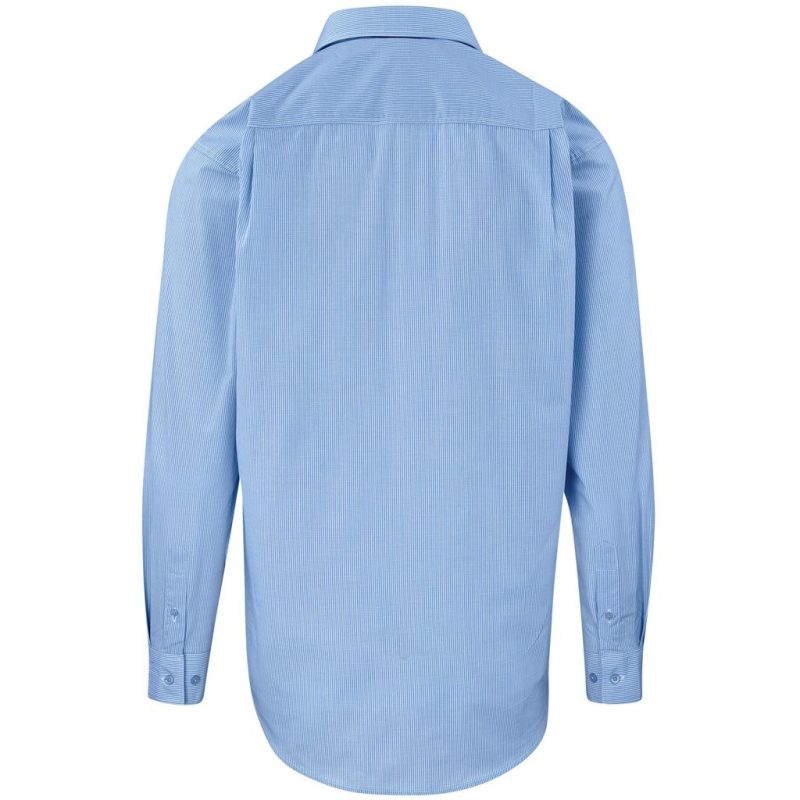 Mens Long Sleeve Micro Check Shirt - Light Blue additionalClearanceImage
