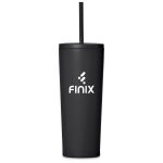 Black Kooshty Concorde Stainless Steel & Plastic Double-Wall Tumbler & Straw - 720ml