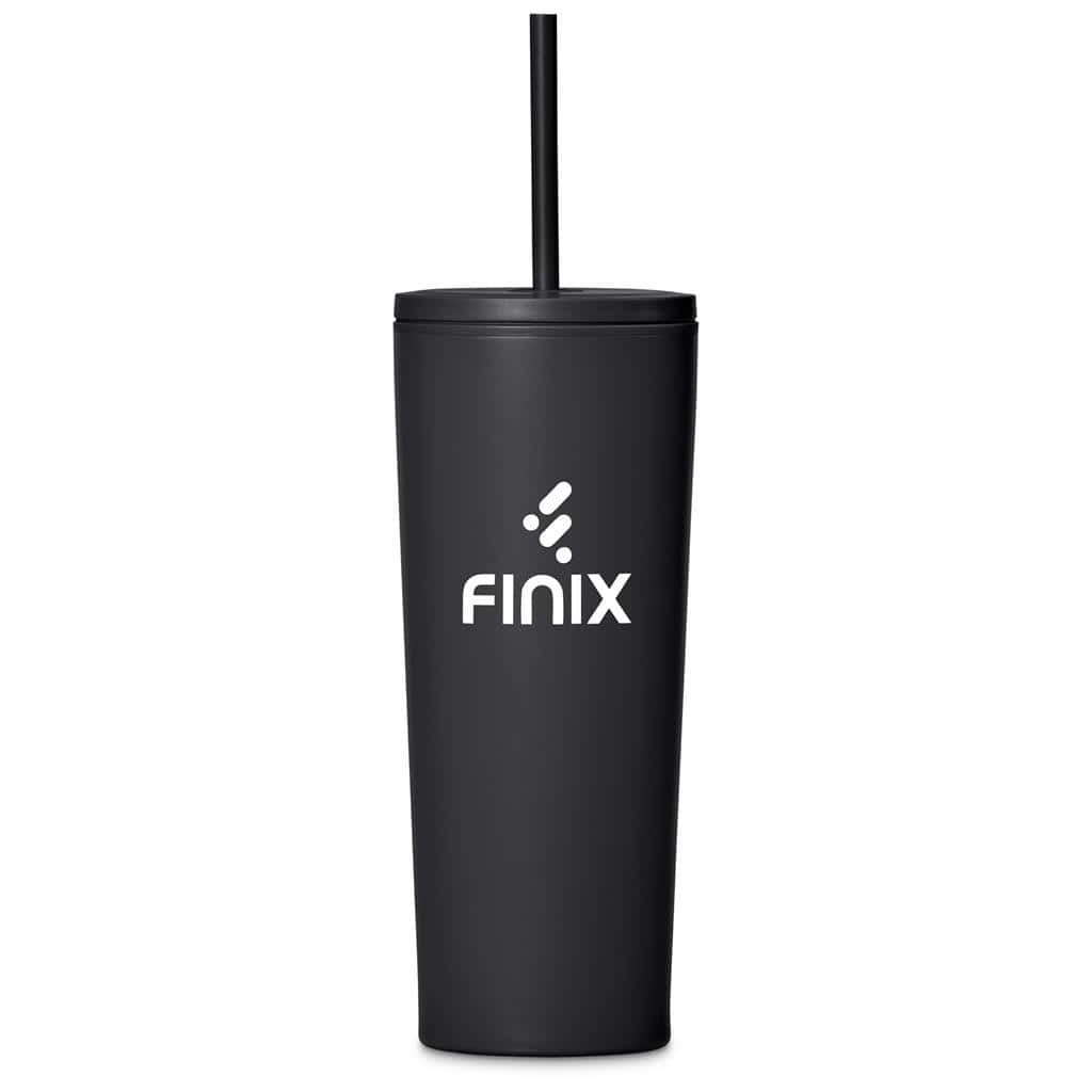 Black Kooshty Concorde Stainless Steel & Plastic Double-Wall Tumbler & Straw - 720ml