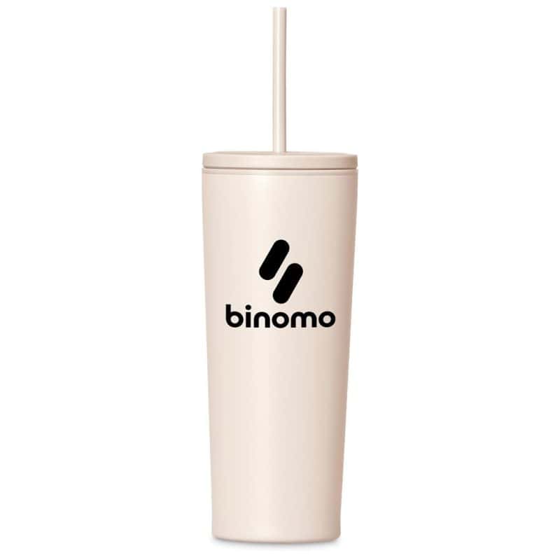 Cream Kooshty Concorde Stainless Steel & Plastic Double-Wall Tumbler & Straw - 720ml