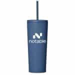 New Blue Kooshty Concorde Stainless Steel & Plastic Double-Wall Tumbler & Straw - 720ml