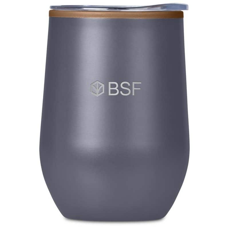 Dark Grey Serendipio Ovolo Stainless Steel & Plastic Double-Wall Tumbler – 350ml