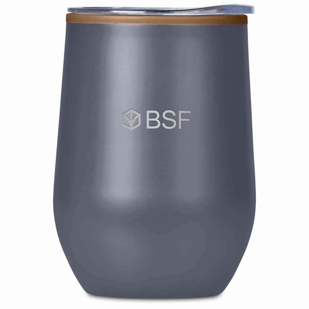 Dark Grey Serendipio Ovolo Stainless Steel & Plastic Double-Wall Tumbler – 350ml