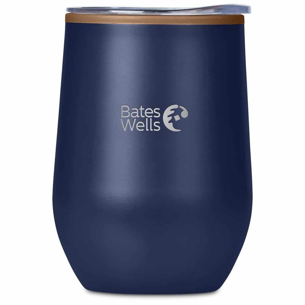 Navy Serendipio Ovolo Stainless Steel & Plastic Double-Wall Tumbler – 350ml