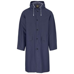 Navy Light Duty Storm Rubberised Polyester/PVC Raincoat - Navy