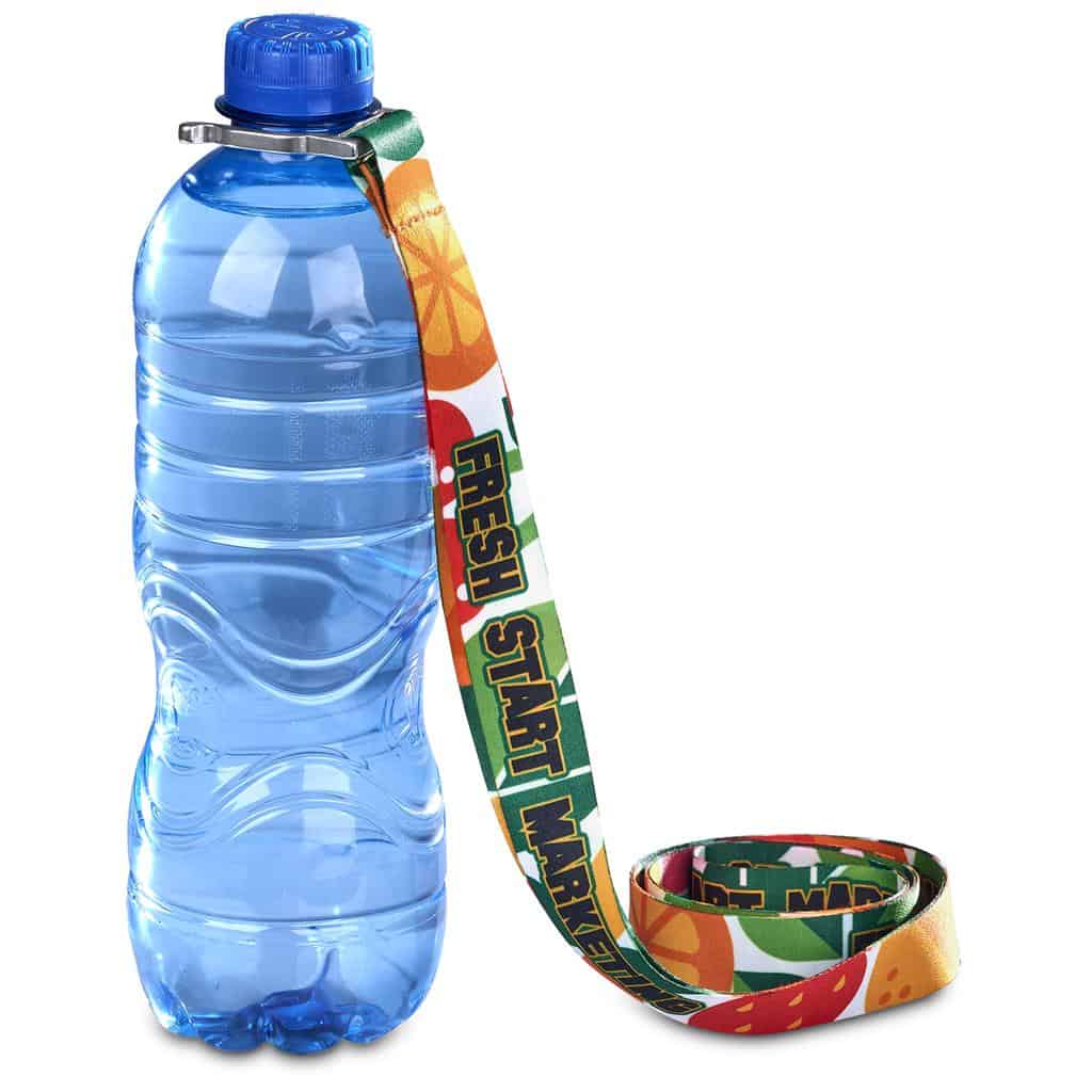 Altitude Aqua Crossbody Double-Sided Sublimated Satin Bottle Lanyard