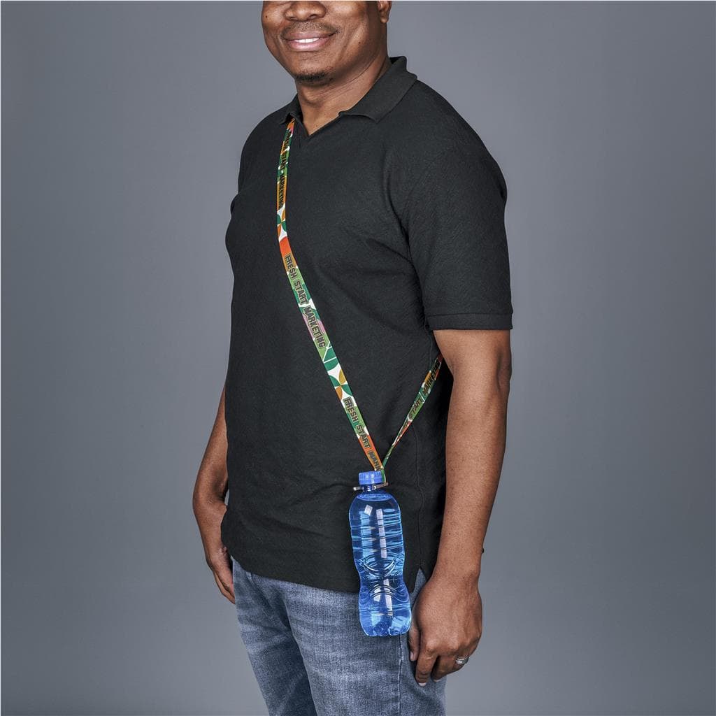 Altitude Aqua Crossbody Double-Sided Sublimated Satin Bottle Lanyard