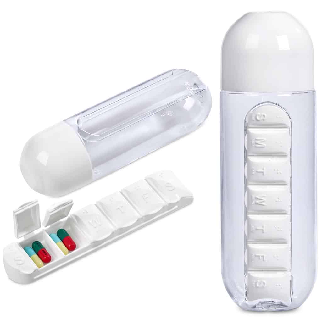 Altitude Vita-Stream Pill Box Plastic Water Bottle - 600ml