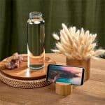 Okiyo Kenko Phone Stand Glass Water Bottle - 700ml