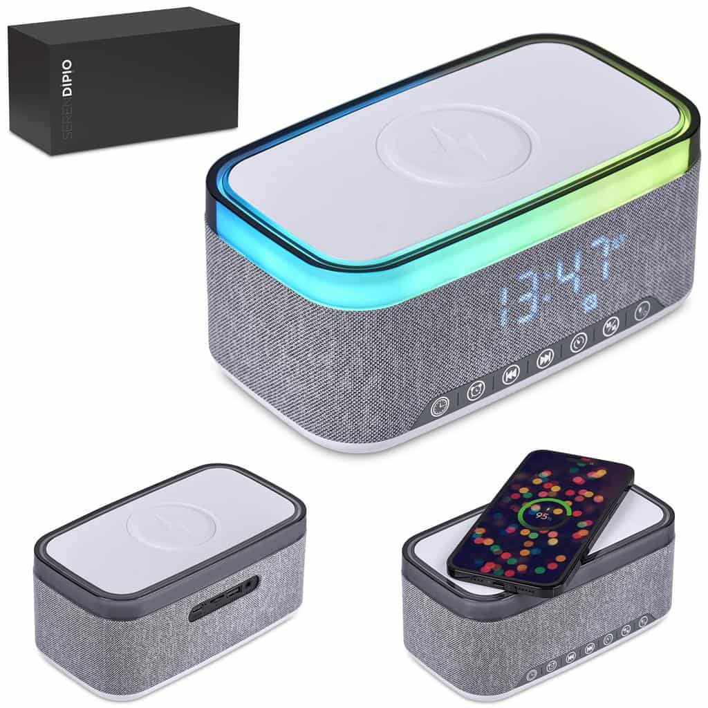 Serendipio Cumberland 10W Bluetooth Speaker Wireless Charger & Clock