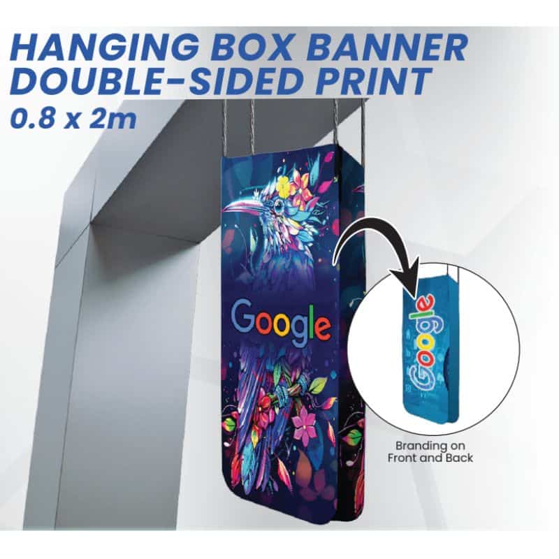 HANGING BOX BANNER DOUBLE-SIDED PRINT 0.8 x 2m