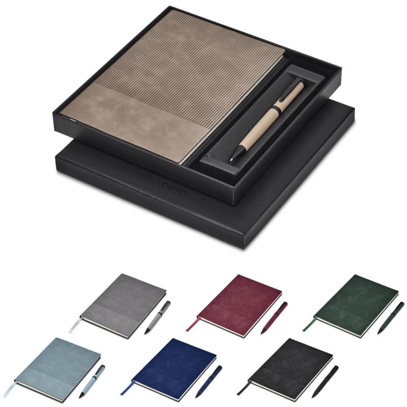GF-SD-1430-B-NO-LOGO Milestone Notebook & Pen Set