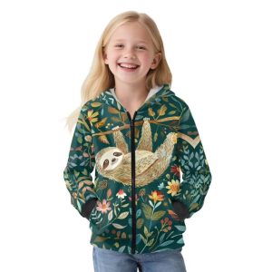 Custom Dye Sublimated Softshell Full Zip Hoodie for kids