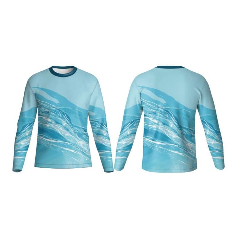 Crew Neck Long Sleeve Fishing T-Shirt with Fitted Sleeve