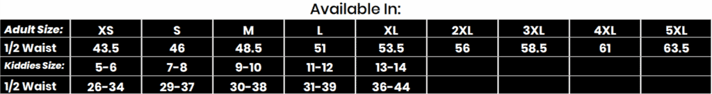 Custom golf short sizing guide
