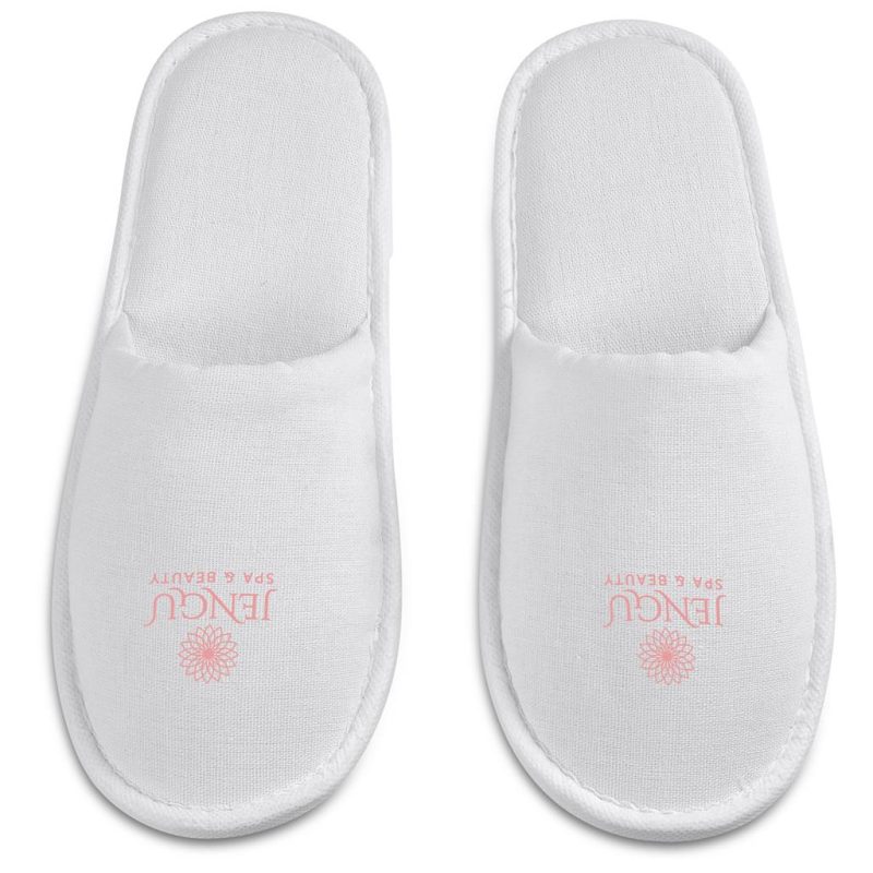 Solid White Serendipio Be Our Guest Linen Slippers