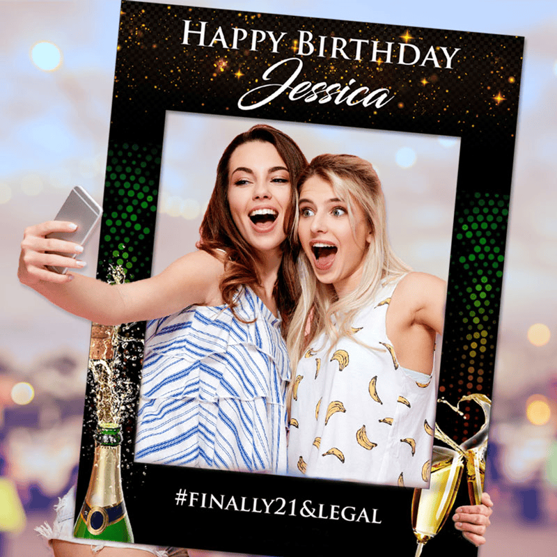 custom printed birthday selfie frames