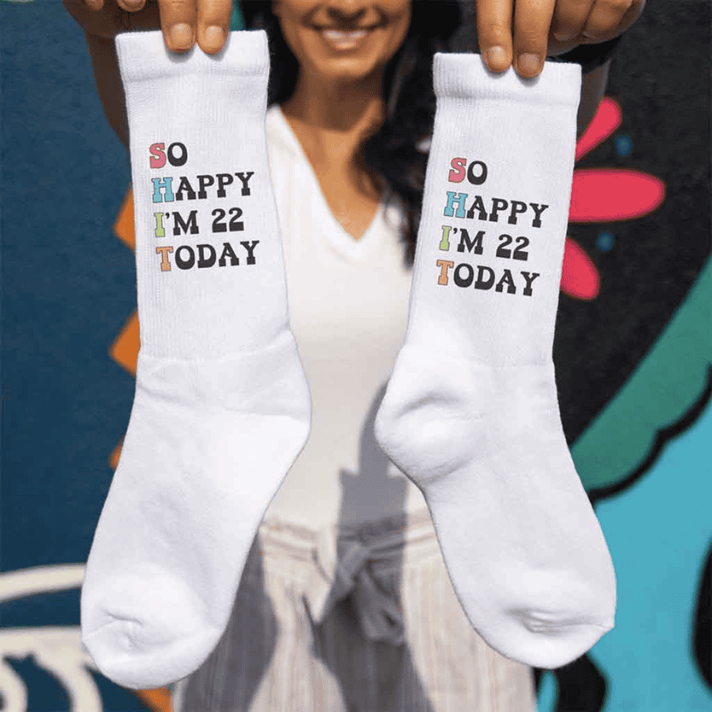 custom printed birthday socks