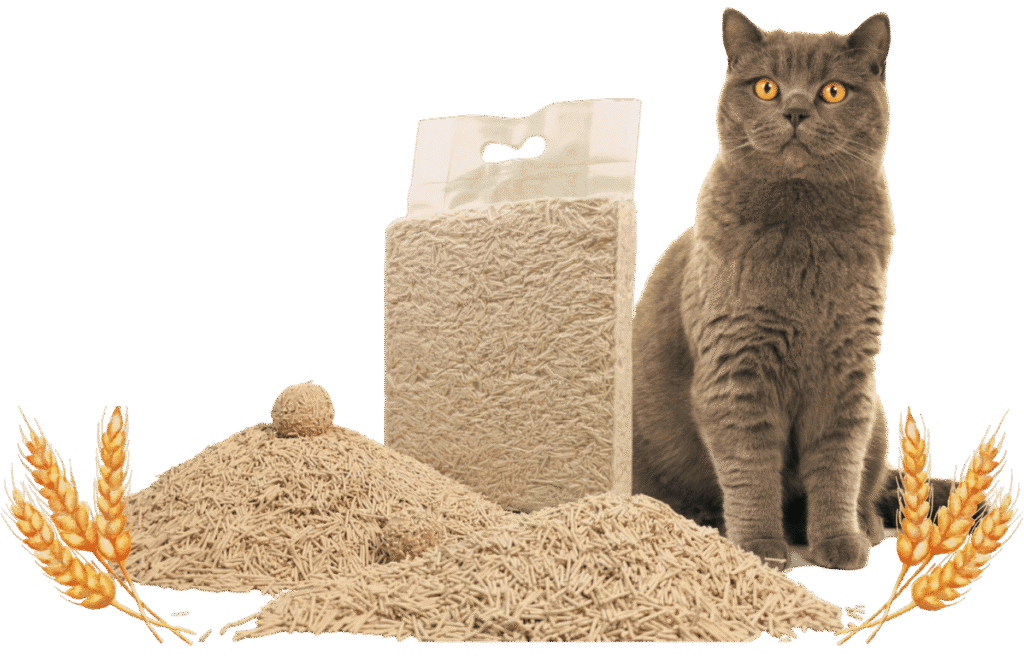 Fresh natural cat litter with eco-friendly biodegradable materials.